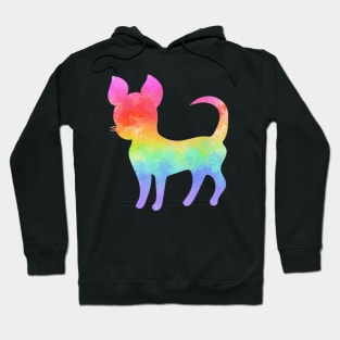 Watercolor rainbow chihuahua Hoodie